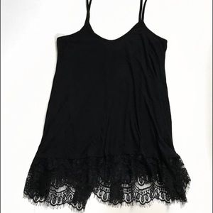 Strappy Black Camisole With Lace